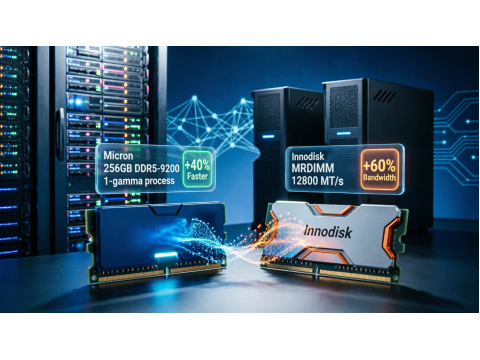 Micron 256 ГБ DDR5‑9200 и Innodisk 12800 MT/s MRDIMM — новые модули для AI‑серверов
