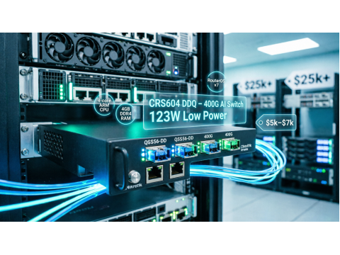 MikroTik CRS804 DDQ: доступный 400G коммутатор для ИИ-кластеров и Edge-вычислений