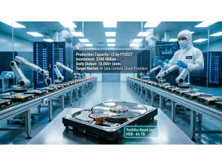 Toshiba удваивает производство HDD из-за бума AI-дата-центров
