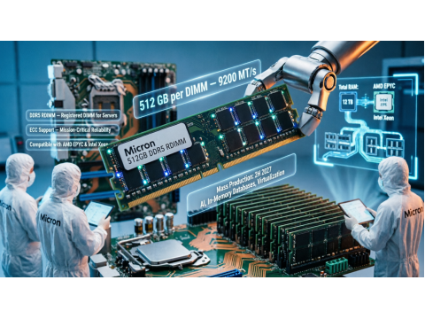 Micron представила DDR5 RDIMM объёмом 512 ГБ — сервер на двух процессорах сможет получить до 12 ТБ RAM