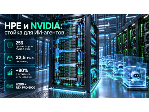 Hewlett Packard Enterprise представила NVIDIA Vera CPU Rack by HPE — стойку с жидкостным охлаждением на 256 процессоров NVIDIA Vera
