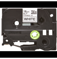 Плёнка для наклеек эластичная Brother TZE-FX241 чёрный шрифт на белой основе, 18мм*8м                                                                                                                                                                     