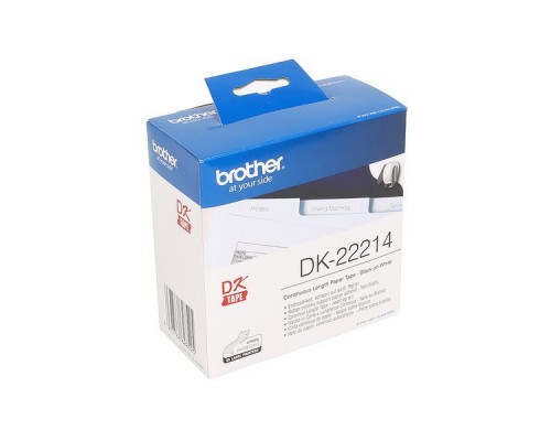 Бумажная клеящаяся лента Brother DK22214 (белая, 12 мм х 30,48м) для QL-570/710W/720NW
