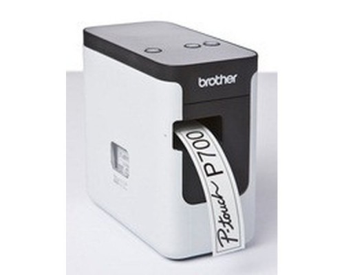 Принтер для этикеток Brother Принтер для печати наклеек Brother PT-P700 (настольный,авторезак,ленты от 3,5 до 24мм,до 30 мм/сек,180dpi,БП,USB)