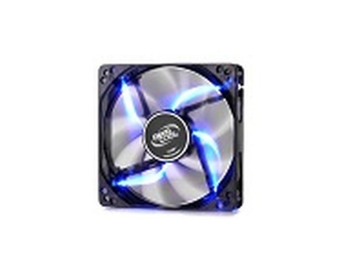 Вентилятор DEEPCOOL Wind Blade 120 Blue 120x120x25мм (64шт./кор, пит. от мат.платы и БП, полупрозрачный, синяя подсветка, 1300об/мин) Retail blister