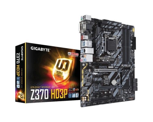 Материнская плата Gigabyte Z370 HD3P S1151 Z370 3xPCI-E D-Sub+DVI+HDMI GbLAN SATA RAID ATX 4DDR4 (RTL)