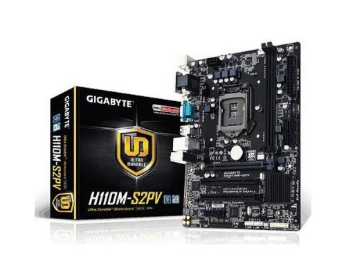 Материнская плата GA-H110M-S2PV, Socket 1151, Intel®H110, 2xDDR4-2133, D-SUB+DVI-D, 1xPCI-Ex16, 1xPCI-Ex1, 2xPCI, 4xSATA3, 8 Ch Audio, GLan, (4+4)xUSB2.0, (2+2)xUSB3.0, COM, 1xPS/2, mATX, RTL