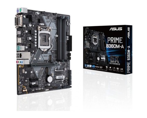 Материнская плата ASUS PRIME B360M-A S1151 B360 2xPCI-E D-Sub+DVI+HDMI GbLAN SATA RAID Micro-ATX 4DDR4