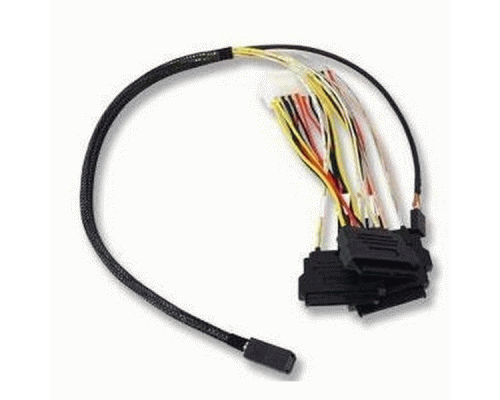 Кабель ACD-SFF8643-SAS8482SB-10M,  INT, SFF8643-to-4*SFF8482+SB ( MiniSAS HD-to-SAS internal cable) 100cm