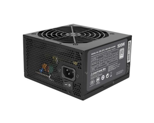 БП MasterWatt Lite 500W (MPX-5001-ACABW-EU), ATX 12V V2.31, Silent 120-mm HDB fan, 6xSATA, 2xPCI-E(6+2), APFC