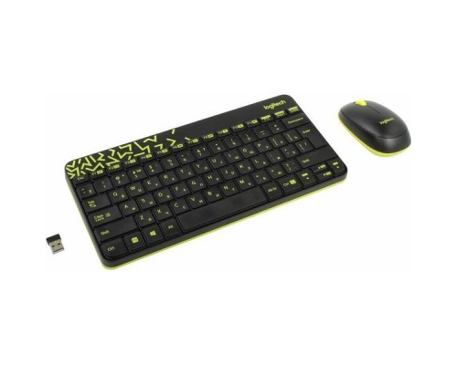 Комплект (клавиатура + мышь) Logitech Wireless Desktop MK240 Nano Black Retail Combo