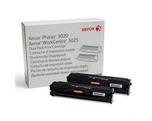 Тонер-картридж XEROX Phaser 3020/WC 3025 упаковка 2 шт. 106R03048