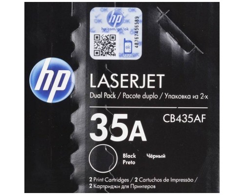 Оригинальный картридж hp CB435AF № 35AD чёрный , двойная упаковка CB435AF