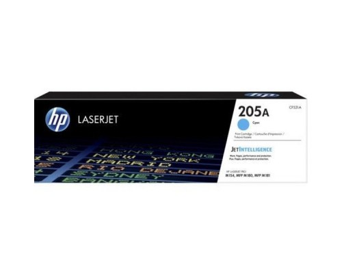 Оригинальный картридж hp CF531A № 205A голубой