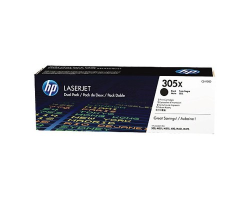 Оригинальный картридж hp CE410XD № 305XD чёрный , двойная упаковка повышенной ёмкости