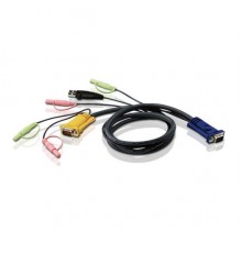 Кабель KVM  USB(тип А Male)+HDB15(Male)+2хАудио(Male) (-) SHDB15(Male)+2хАудио(Male) 0.8м черный CABLE HD15M/USBM/SP/SP-SPHD15M 0.8M                                                                                                                      