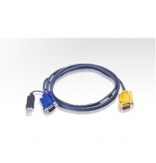 Шнур, мон., клав.+мышь USB, SPHD15=>HD DB15+USB A-Тип, Male-2xMale,  8+4 проводов, опрессованный,   5 метр., черный Intelligent cable HDB15m/USBAM 5M                                                                                                     