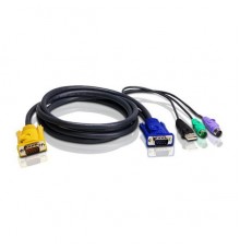Шнур, мон., клав.+мышь USB, SPHD=)HD DB15+USB A-Тип+2x6MINI-DIN, Male-4xMale,  8+8 проводов, опрессованный,   1.8 метр., черный, (с поддерKой KVM PS/2) USB-PS/2 HYBRID CABLE. 1.8M                                                                       