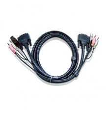 Кабель KVM USB(тип А Male)+DVI-D(Male)2хАудио(Male) - USB(тип B Male)+DVI-D(Male)+2хАудио(Male) 3м., черный. CABLE DVI/USB B/MC.SP-DVI/USB A  3M                                                                                                          