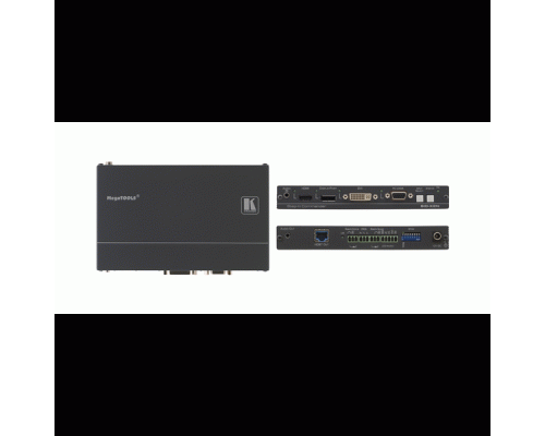 Передатчик Kramer SID-X2N HDMI / DVI / DisplayPort / VGA по витой паре HDBaseT с кнопкой управления коммутатором Step-In; локальный аудиовыход, память EDID