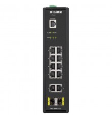 Коммутатор  D-Link DIS-200G-12S/A1A, L2 Managed Industrial Switch with 10 10/100/1000Base-T and 2 1000Base-X SFP ports 8K Mac address, 802.3x Flow Control, 802.3ad Link Aggregation, Port Mirroring, 128 of 802.1Q                                       