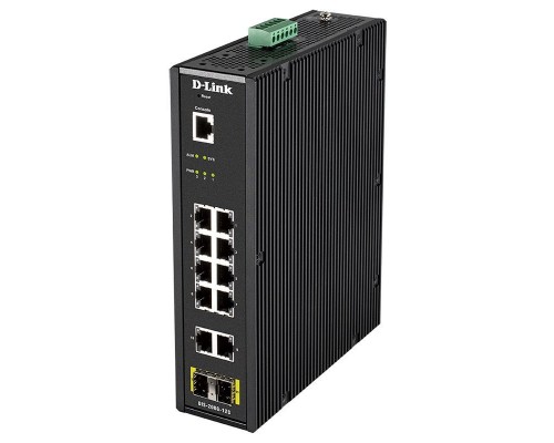 Коммутатор  D-Link DIS-200G-12S/A1A, L2 Managed Industrial Switch with 10 10/100/1000Base-T and 2 1000Base-X SFP ports 8K Mac address, 802.3x Flow Control, 802.3ad Link Aggregation, Port Mirroring, 128 of 802.1Q