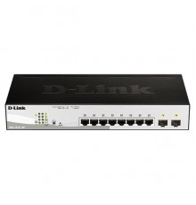 D-Link DGS-1210-10P Настраиваемый коммутатор WebSmart с 8 портами 10/100/1000Base-T и 2 портами 1000Base-X SFP (8 портов с поддержкой PoE 802.3af/802.3at (30 Вт), PoE-бюджет 65 Вт)                                                                      