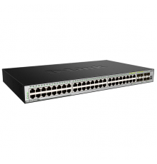 D-Link DGS-3630-52TC/A1AMI, L3 Managed Switch with 44 10/100/1000Base-T ports and 4 100/1000Base-T/SFP combo-ports and 4 10GBase-X SFP+ ports. 68K Mac address, MPLS, Physical stacking (up to 9 device                                                   