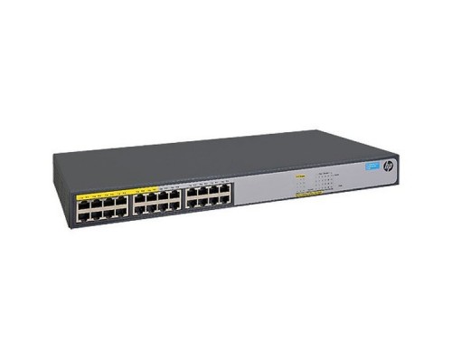 Коммутатор HPE  1420 24G PoE+ (124W) Switch (12 ports 10/100/1000 + 12 ports 10/100/1000 PoE+, unmanaged, fanless, 19