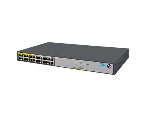 Коммутатор HPE  1420 24G PoE+ (124W) Switch (12 ports 10/100/1000 + 12 ports 10/100/1000 PoE+, unmanaged, fanless, 19