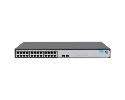 Коммутатор HPE 1420 24G 2SFP Switch (24 ports 10/100/1000 + 2 SFP 100/1000, unmanaged, fanless, 19