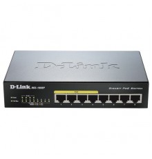 D-Link DGS-1008P Неуправляемый коммутатор с 8 * 10/100/1000Base-T (4*PoE 802.3af/802.3at (30 Вт), PoE-бюджет 68 Вт)                                                                                                                                       