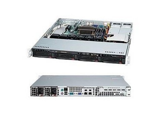 Серверный корпус SuperMicro CSE-813MTQ-R400CB 1U, ATX, 4x3.5'' hot-swap SAS/SATA with SES2, 400W