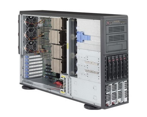 Серверная платформа Supermicro SuperServer 4U 8048B-TR4F no CPU(4) E7-8800v3/v4,E7-4800v3/v4 no memory(32)/ on board RAID 0/1/5/10/ HDD(5)LFF/ 2xGE/ 4x PCI-E/ 2x1400W/ Backplane 5xSATA/SAS