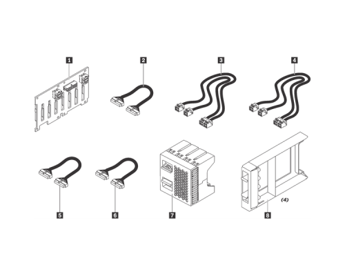 Набор для монтажа ThinkSystem SR550/SR650 2.5'' SATA/SAS 8-Bay Backplane Kit