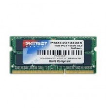 Модуль памяти SODIMM DDR3  4GB PC3-10600 Patriot PSD34G13332S                                                                                                                                                                                             