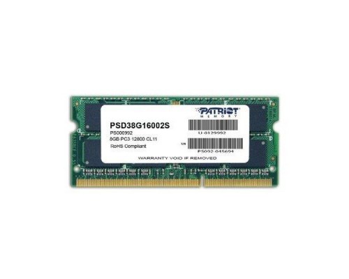 Модуль памяти для ноутбука SODIMM 8GB PC12800 DDR3 PSD38G16002S PATRIOT