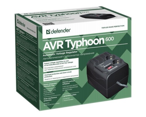 Стабилизатор напряжения Defender AVR Typhoon 600 VA (99032)