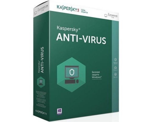 Лицензия ESDKL1171RDBFS Kaspersky Anti-Virus Лицензия ESD Kaspersky Anti-Virus Russian Edition - Базовая лицензия для 2 ПК на 1 год (KL1171RDBFS)