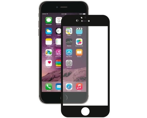 стекло 3D для Apple iPhone 6/6S Plus, 0.3 мм, черное, Deppa