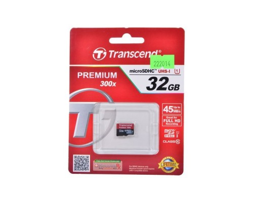 Карта памяти MicroSDHC 32Gb Transcend TS32GUSDCU1 Class10 UHS-I U1