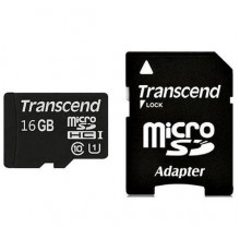 Карта памяти MicroSDHC 16Gb Transcend TS16GUSDU1 Class10 UHS-I U1 R60 + Adapter                                                                                                                                                                           