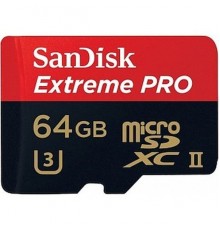 Карта памяти MicroSDXC 64Gb SanDisk Extreme SDSQXPJ-064G-GN6M3 Class 10/UHS-I U3 USB3.0 Reader                                                                                                                                                            