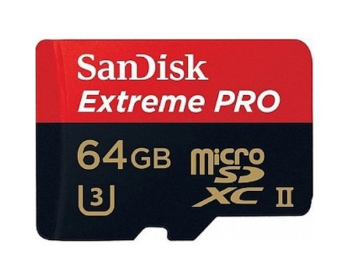 Карта памяти MicroSDXC 64Gb SanDisk Extreme SDSQXPJ-064G-GN6M3 Class 10/UHS-I U3 USB3.0 Reader
