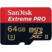 Карта памяти MicroSDXC 64Gb SanDisk Extreme SDSQXPJ-064G-GN6M3 Class 10/UHS-I U3 USB3.0 Reader