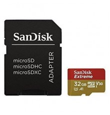 Карта памяти MicroSDHC 32Gb SanDisk Extreme SDSQXAF-032G-GN6MA C10/UHS-I U3/A1/V30 R100 W60 +SDA                                                                                                                                                          