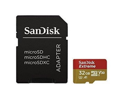Карта памяти MicroSDHC 32Gb SanDisk Extreme SDSQXAF-032G-GN6MA C10/UHS-I U3/A1/V30 R100 W60 +SDA