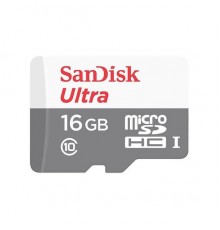 Карта памяти MicroSDHC 16Gb SanDisk Ultra SDSQUNS-016G-GN3MN Class10 UHS-I U1 R80                                                                                                                                                                         