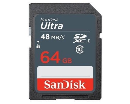 Карта памяти SD 64Gb SanDisk Ultra Class10 UHS-I U1 R48 SDSDUNB-064G-GN3IN