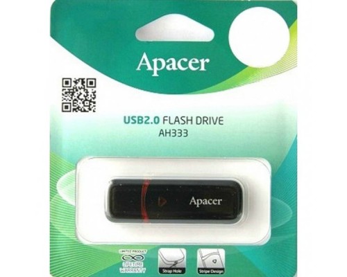 Накопитель USB Drive 64GB Apacer AH333 USB  AP64GAH333B-1 USB 2.0, Black, (910707) RTL